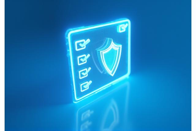 Digital representation of a compliance checklist with various checkboxes and a shield icon, symbolizing regulatory adherence in medical marketing.