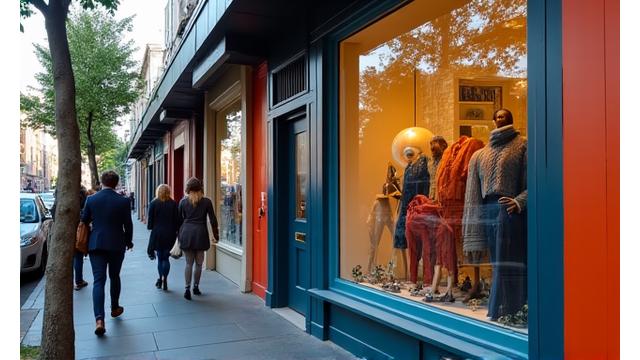Stylish fashion boutique in a vibrant Sydney street, showcasing unique local designs