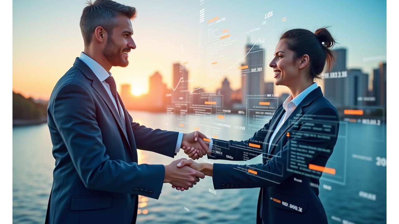 Montage of Australian business success metrics and client smiling faces